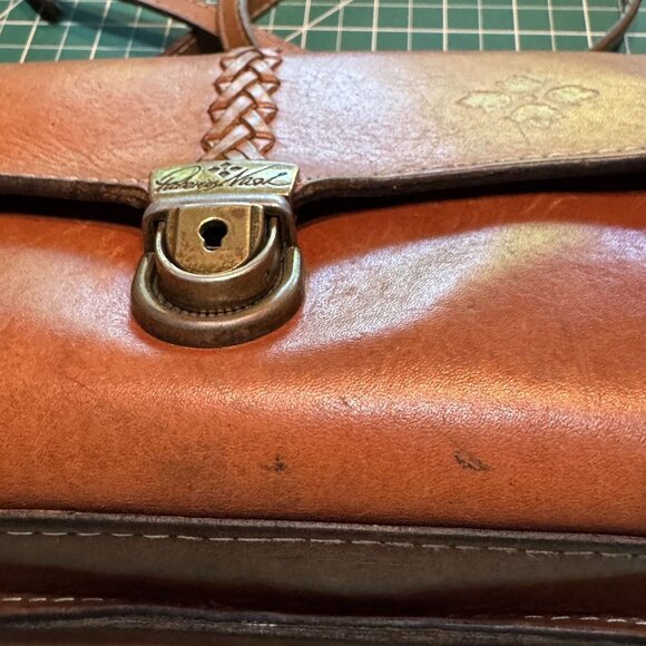 Patricia Nash Bianco Crossbody Organizer Clutch Brown Leather Shoulder Bag - Picture 2 of 13